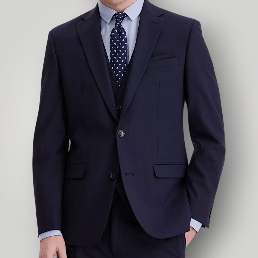 HART SHAFFNER MARX Men’s 41R Navy Wool Blazer Sport Coat Jacket Chicago fit